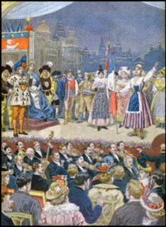 Illustration showing a theatrical performance at the Exposition Universelle of 1900