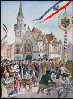 Illustration showing the German Pavilion, at the Exposition Universelle of 1900