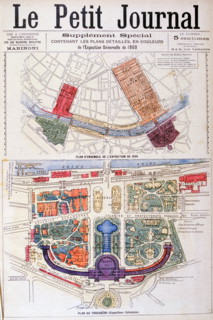 Illustration showing a plan of the exhibition areas for the Exposition Universelle of 1900