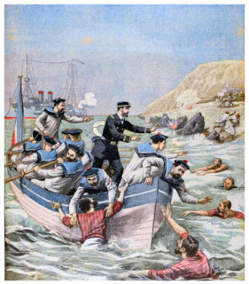 French warship rescues survivors from the Empire of the Sahara expedition, 1903
