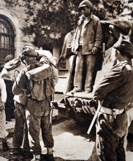 British Soldiers use metal detector to check Jews entering the Old City of Jerusalem, to prevent smuggling of weapons