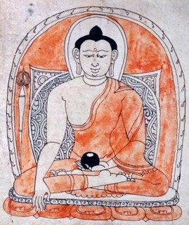 Consecration Drawing depicting the Gautama Buddha, also known as Siddhartha Gautama, Shakyamuni Buddha, on whose teachings Buddhism was founded