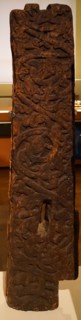 Zoomorphic carved Gothic doorpost from an Icelandic 13th-14th century church