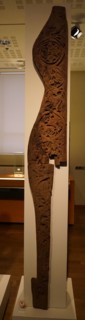 Zoomorphic carved Gothic doorpost from an Icelandic 13th-14th century church