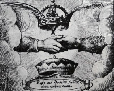 Engraving symbolising the marriage of Princess Elizabeth Stuart