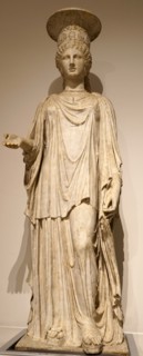 Plaster cast of the Townley Caryatid which was a high Pentelic marble caryatid, depicting a female figure