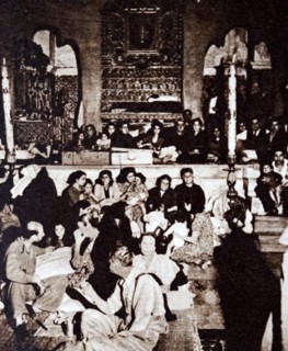 Photograph of Armenian refugees inside a convent