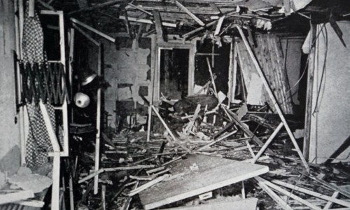 Photograph taken of the Wolf's Lair conference room after the 20th July explosion