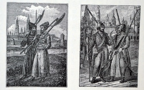 Engraving depicting Streltsy Russian guardsmen who were collectively known as Marksman Troops