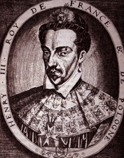 Engraved portrait of King Henry III of France