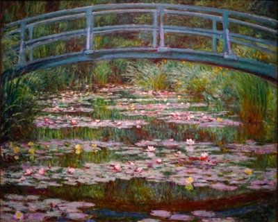 Painting titled 'The Japanese Footbridge' by Claude Monet