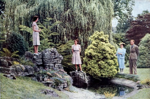 King George VI with Queen Elizabeth and their daughters Elizabeth