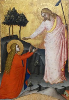 Painting titled 'Noil me Tangere' by Master of the Lehman Crucifixion