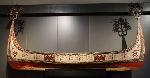 Painted wooden canoe from Taiwan
