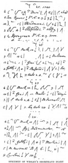 Specimen of short-hand writing from the diary of John Wesley