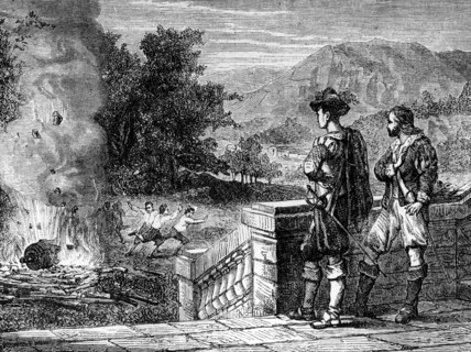 Edward Somerset, 2nd Marquess of Worcester's canon in use
