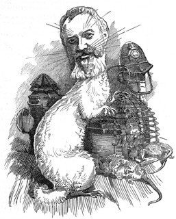 Cartoon in Punch magazine 1883, showing Frederick Adolphus 'Dolly' Williamson