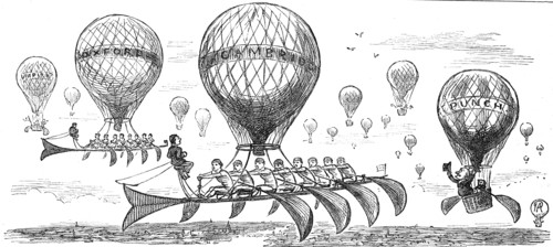 Punch a flying balloon version of the Oxford & Cambridge boat race1888