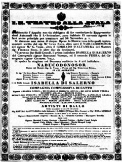 Poster for the Autumn season at the La Scala for the year 1842