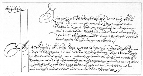 Diary entry by Abel Tasman