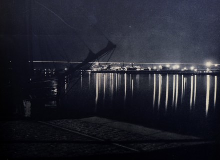 Kiel Harbour, in Germany, at night circa 1930 by Carl Boss