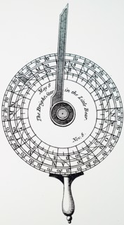 Diagram of a Nocturnal, an instrument used to determine time at night by the stars