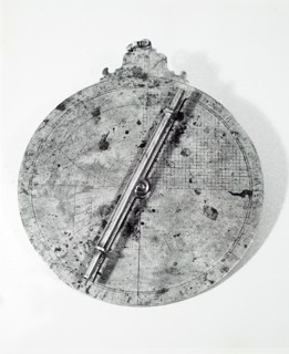 View of the back of a brass astrolabe