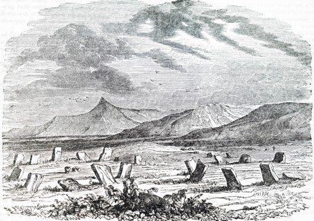 Engraving depicting the Grey Wethers in Dartmoor