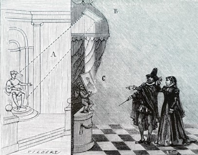 Engraving depicting how Nostradamus