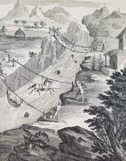 Methods used to cross the rivers in the Andes, Argentina