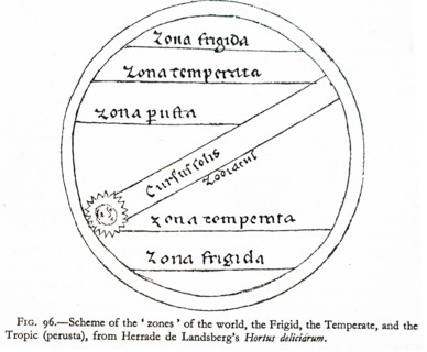 The zones of the world from 'Hortus Deliciarum'