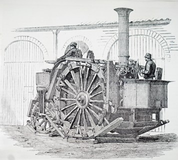 Steam engines and threshing machines at the1854 Smithfield Show