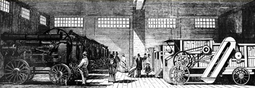 Steam engines and threshing machines at the1854 Smithfield Show