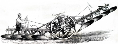 The steam ploughing engine by John Fowler