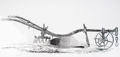 A Ransomes, Sims & Jefferies combined plough and rotary harrow