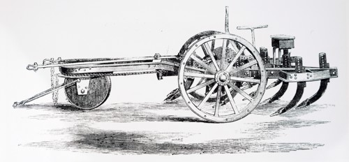 A moveable anchor vehicle for use at one end of a field to act as a pulley block for rope to which a plough is attached in steam ploughing