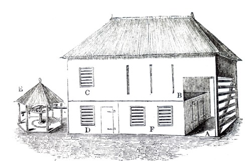 A barn and threshing floor