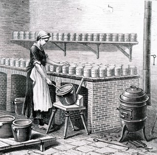 The making camembert cheese