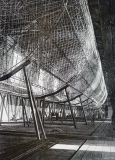 The Zeppelin airship in its hanger