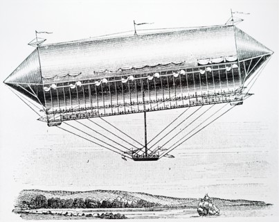 Gabrien Yon's design for an airship powered by steam