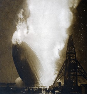 Photograph taken during the Hindenburg disaster