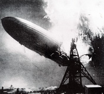 Photograph taken during the Hindenburg disaster