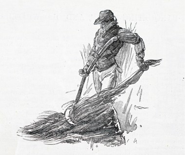Engraving depicting the cutting of sedge in the Norfolk fens