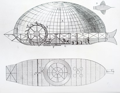 Engraving De Masse's balloon