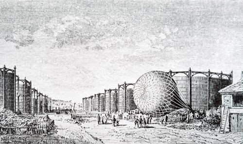 Engraving titled 'A close escape for Camille Flammarion'