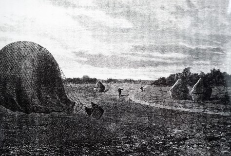 Tissandier landing his balloon