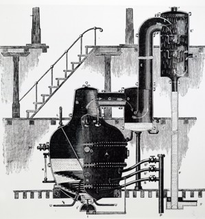 A milk condensing apparatus using a10 ft 6in cast iron vacuum pan