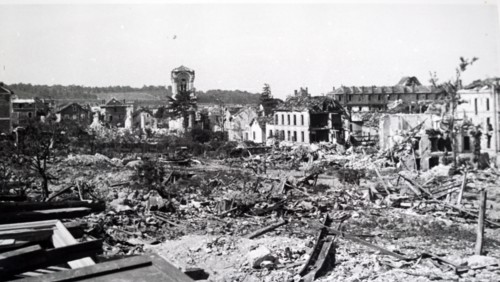 Destruction at the town of Saint-Cyr, 1944