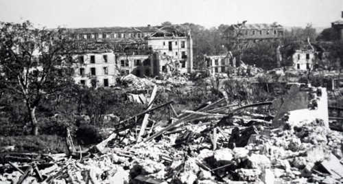 Destruction at the town of Saint-Cyr, 1944