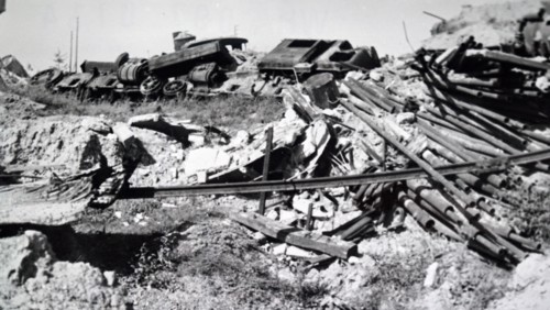 World War Two: Destruction of rail infrastructure, at Trappes, in the western suburbs of Paris, in the south-western suburbs of Paris , during the liberation of France from German occupation in the su...